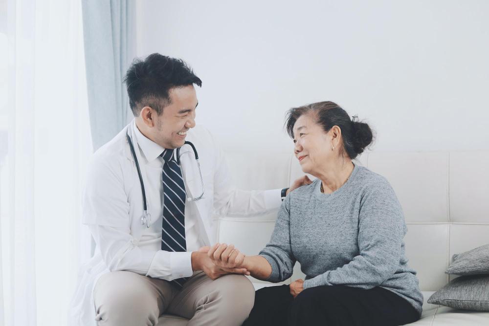 A doctor checking a patient